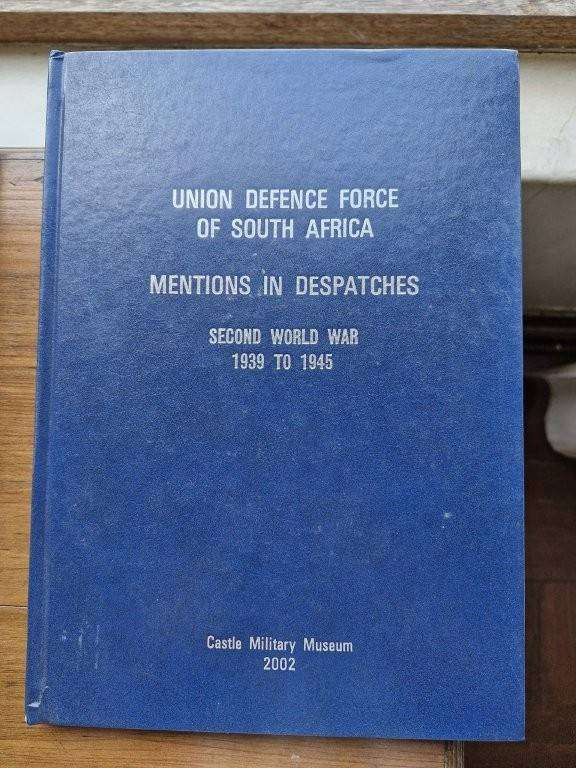 Book, Union Defence Force of South Africa Mentions in Dispatches WWII