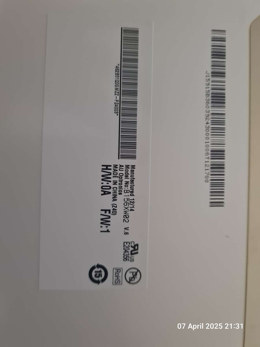 15.6 LED LAPTOP SCREEN 1366*768 40 PIN BOTTOM LEFT