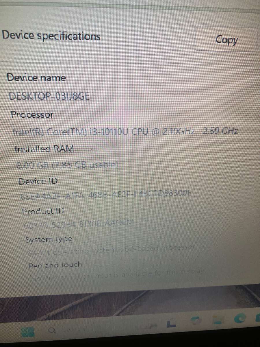 Dell Vostro 3590 i3 10th gen