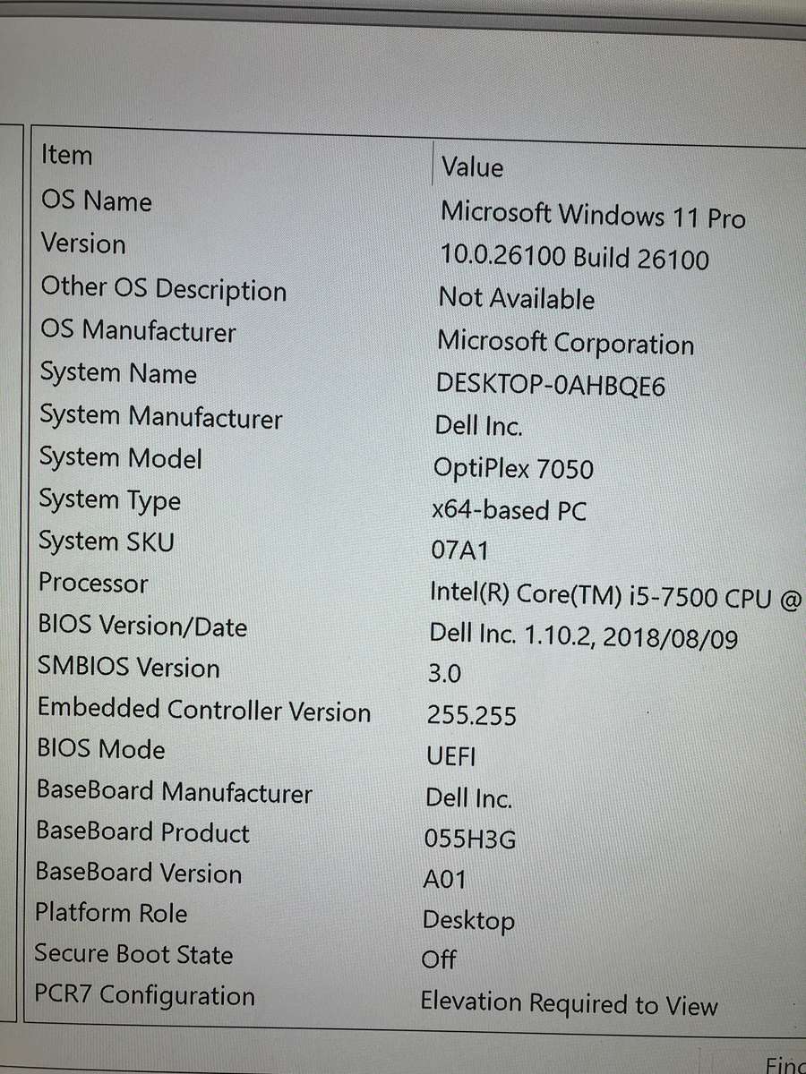 Dell OptiPlex 7050 i5 ssf