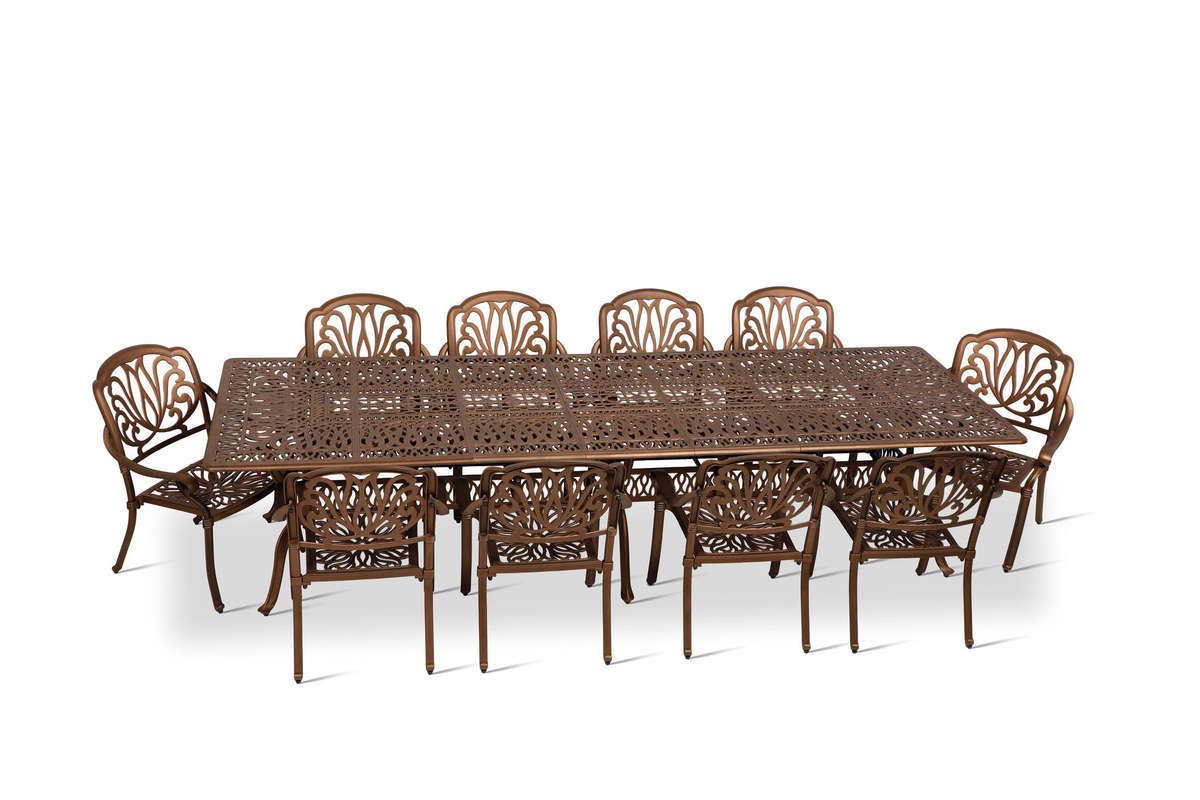 10 Seater Protea Patio Set, 320 X 110cm Rectangular Table