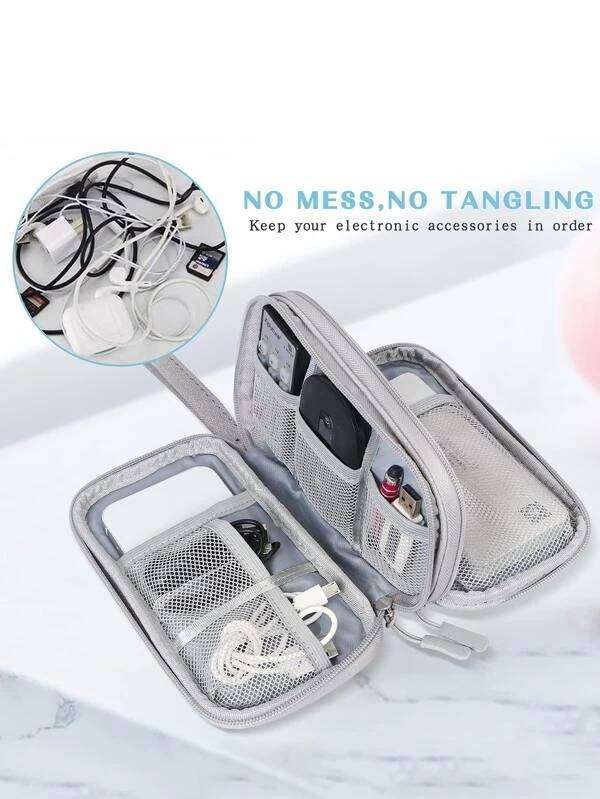 Double Layer Multi-Function Electronic Accessories Organizing Pouch