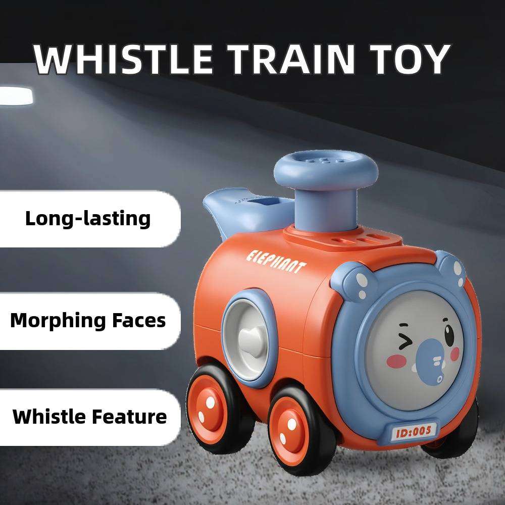 Inertial Face-Changing Whistling Cartoon Train Toy Car