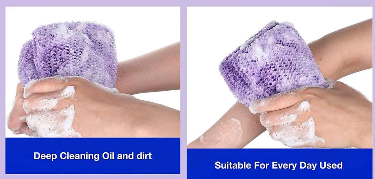 Long African Bath Net Shower Brush - Purple
