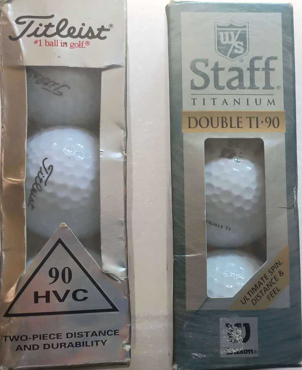 Two Sleeves with 6 New Golf Balls (Three Balls per Sleeve) Titleist & Wilson Staff