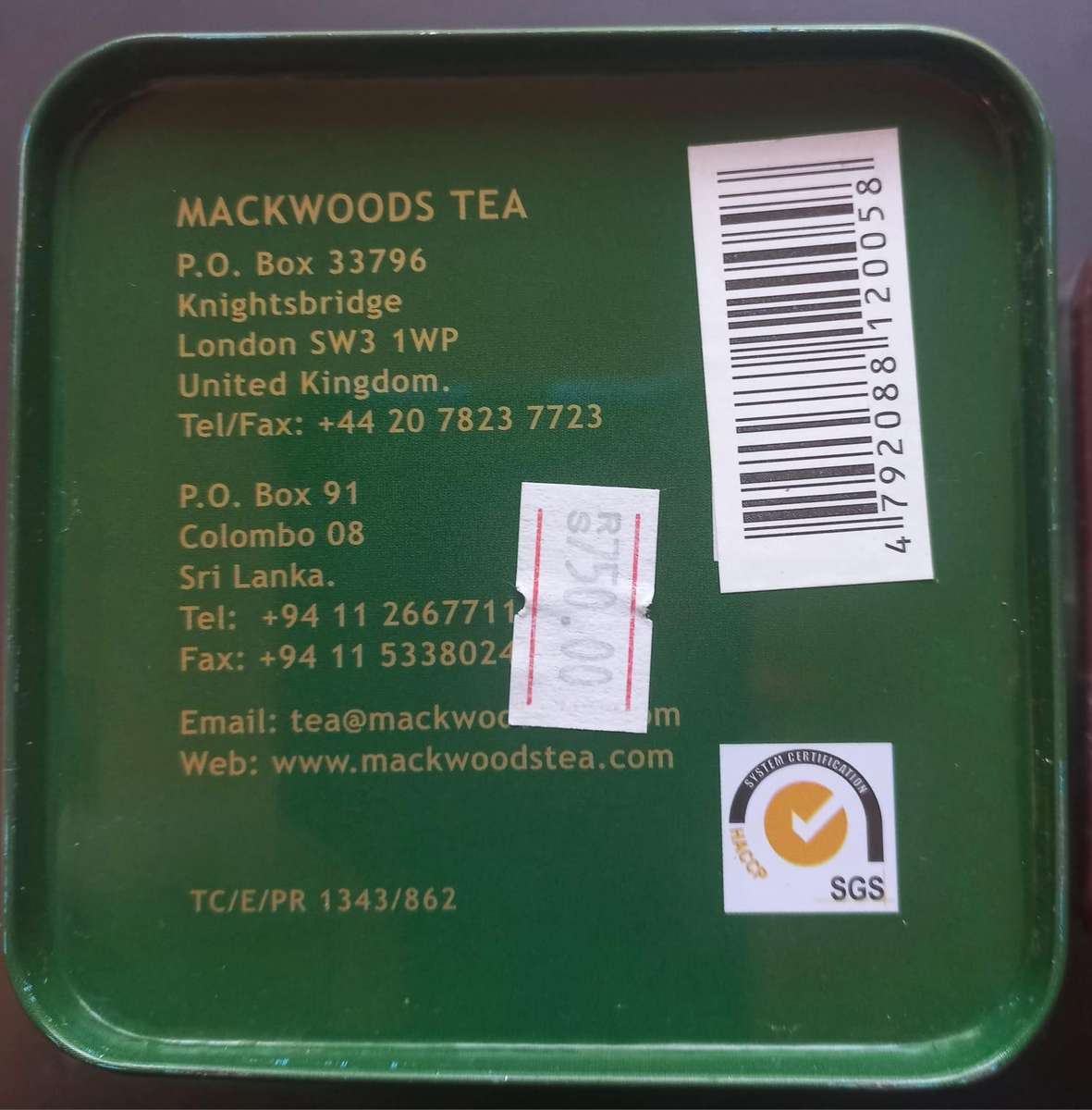 Ceylon Tea Leaves in Tins - 200gm Nett per Tin Packed in Sri lanka