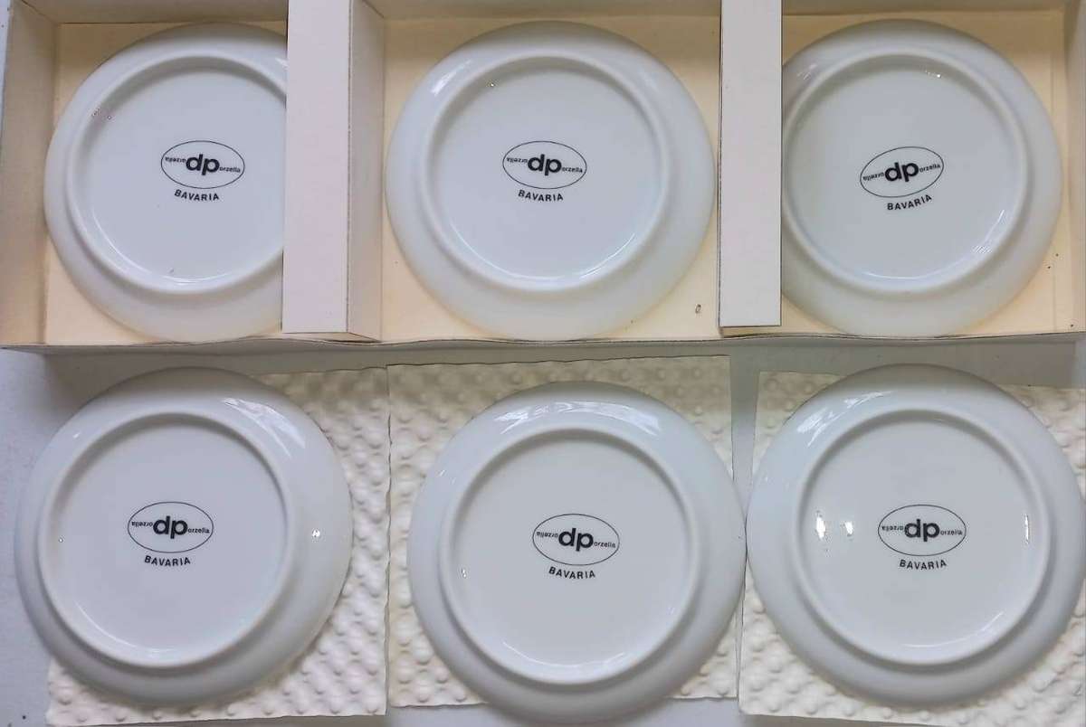 Bavarian Porcelain Coasters of Hamburg Germany - Mint Condition - Can be Used as Display Items