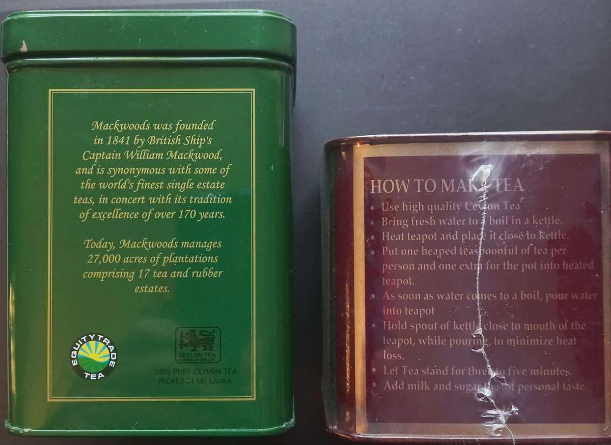 Ceylon Tea Leaves in Tins - 200gm Nett per Tin Packed in Sri lanka