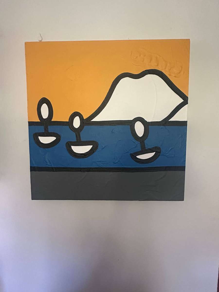 Richard Scott pair of original paintings, coastal modern art 50x50cm