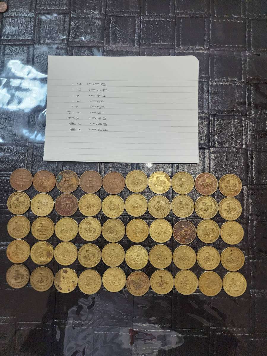 Lot of 50 Old South African Coins