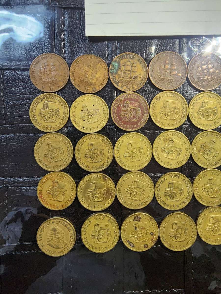 Lot of 50 Old South African Coins