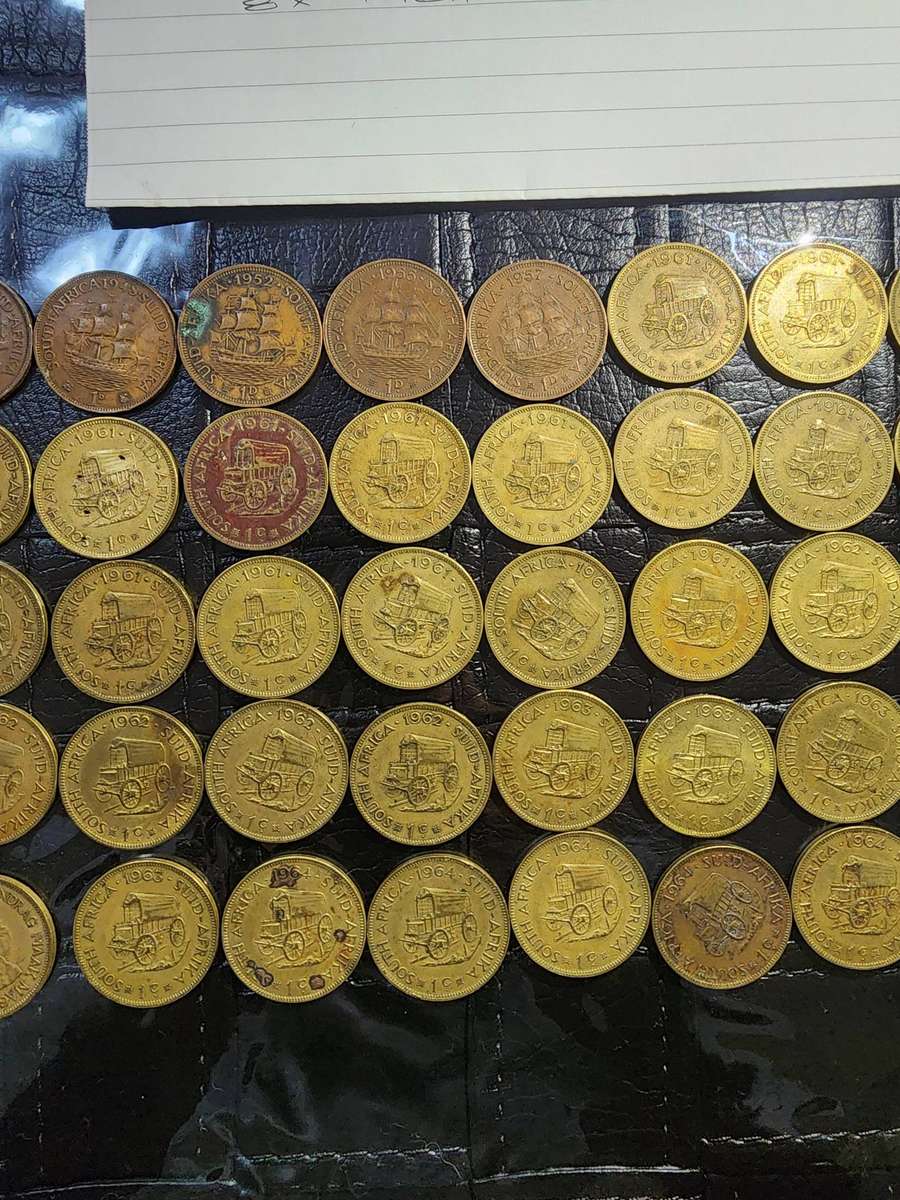 Lot of 50 Old South African Coins