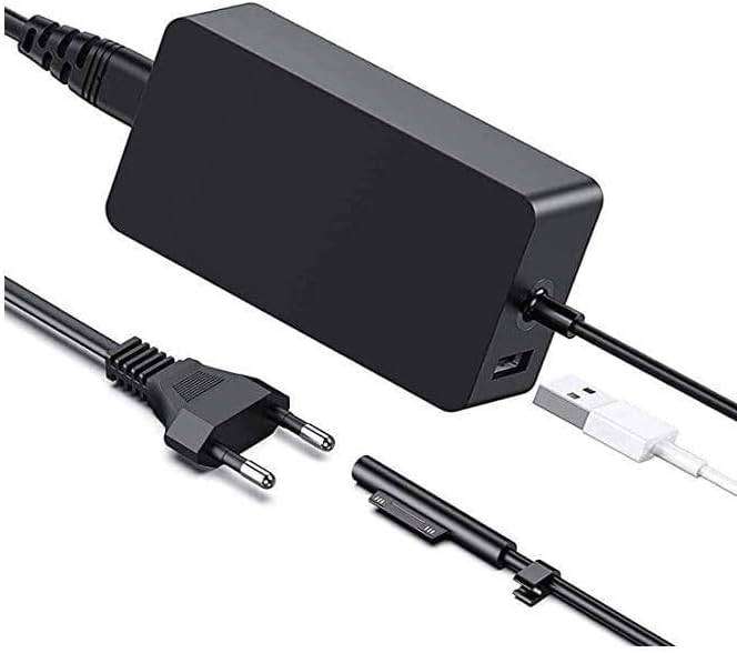 65W Replacement Charger compatible with Microsoft Surface Pro 9/8/7/6/5/4/3, Black, AC/DC Power Adap