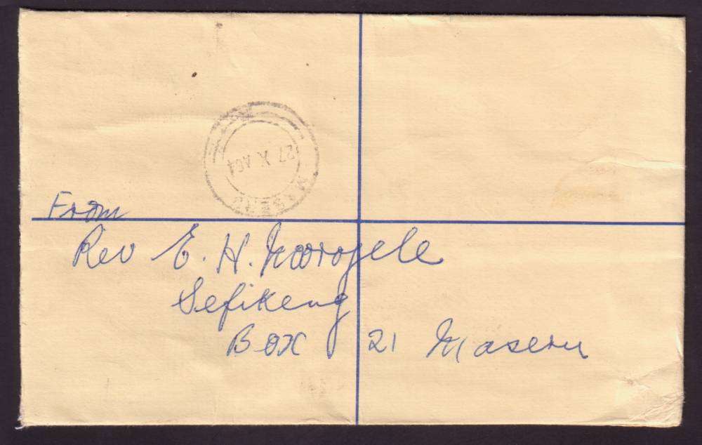 BASUTOLAND MORIJA, MASERU & BUTHA BUTHE REG COVERS - SUPERB!