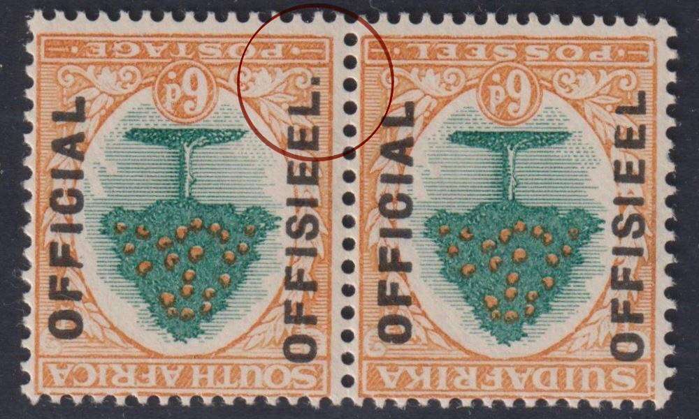 SA 1930 6d "STOP AFTER OFFISIEEL" SUPERB MINT  - SACC O16b CV R1800