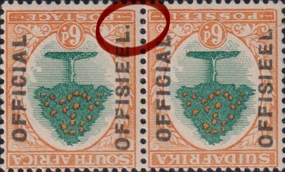 SA 1930 6d OFFICIAL SUPERB HINGED MINT WITH "STOP" - SACC O16b CV R1800