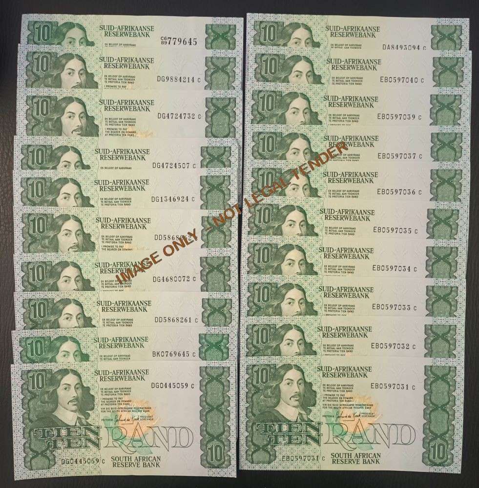 GPC DE KOCK  TEN RAND & TWENTY RAND UNC BANKNOTES