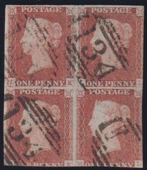 GREAT BRITAIN 1841 1d RED BLOCK  PLATE 78  FINE USED