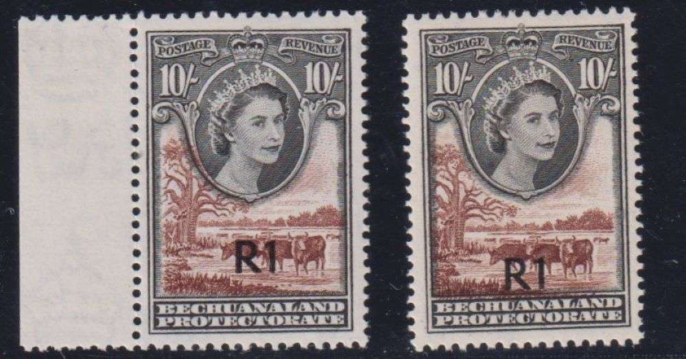 BECHUANALAND 1961 ONE RAND TYPE 1 & 11  UNMOUNTED MINT - CV R7300