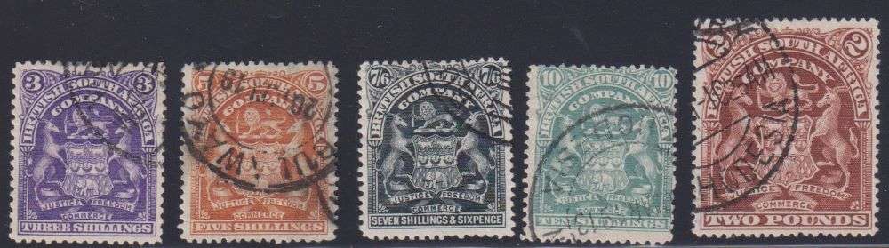 RHODESIA-BSAC 1895 VALUES TO £2 FINE USED - CV R1800