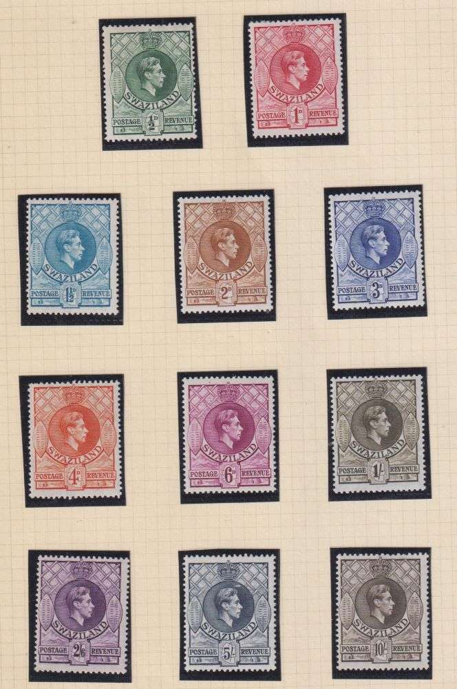 SWAZILAND KGV1 DIFFERENT PERFS FINE HINGED MINT ON PAGES