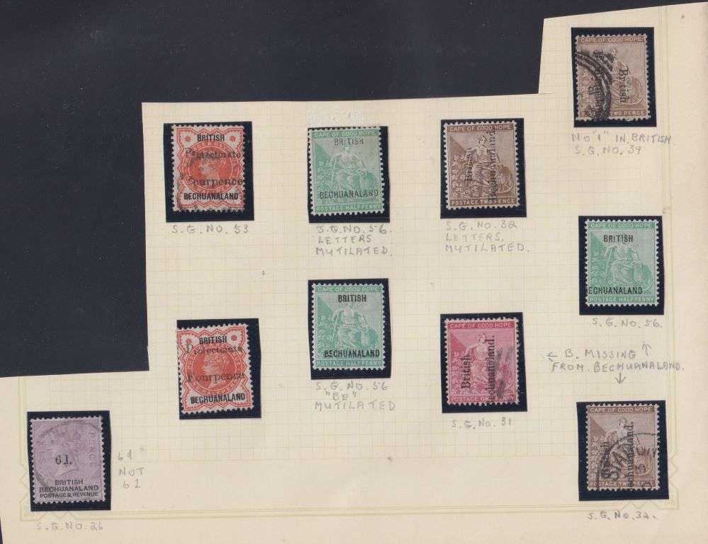 BRITISH BECHUANALAND NICE LOT OF VARIETIES MINT & USED