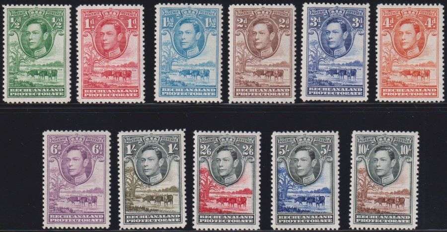BECHUANALAND 1938 KGV1 SET UNMOUNTED MINT CV R3195