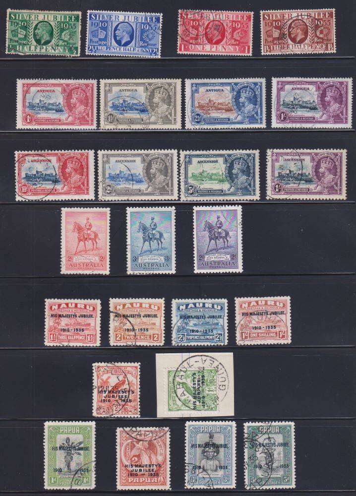 1935 SILVER JUBILEE OMNIBUS COMPLETE SET USED -EGYPT SUPERB ON PIECE cv £2250