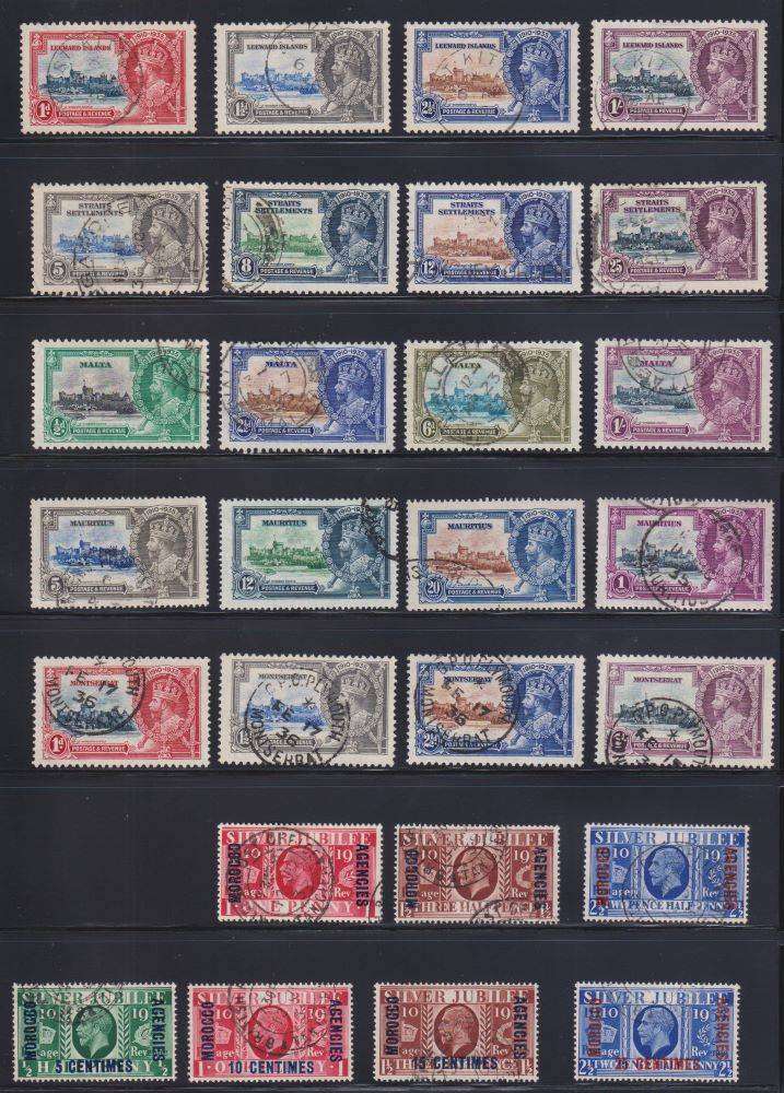1935 SILVER JUBILEE OMNIBUS COMPLETE SET USED -EGYPT SUPERB ON PIECE cv £2250