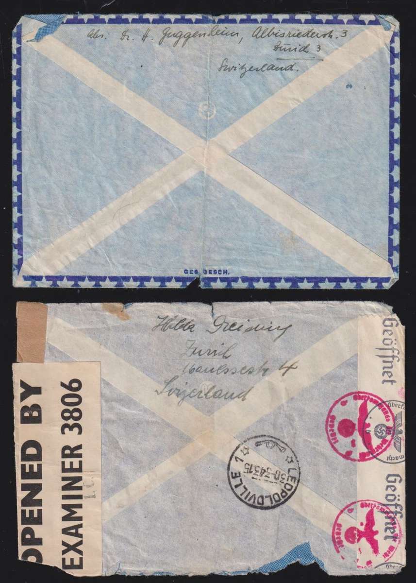 SWITZERLAND WW11 CENSORED & "OAT" COVERS - A LOVELY LOT