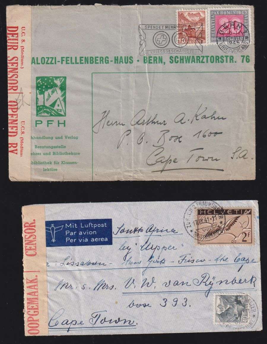 SWITZERLAND WW11 CENSORED & "OAT" COVERS - A LOVELY LOT