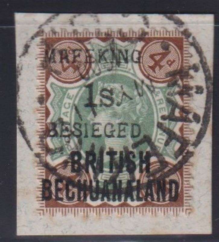 MAFEKING 1900 1/- ON BRITISH BECH  SUPERB  USED  ON PIECE  - SACC 13 - CV R2500-