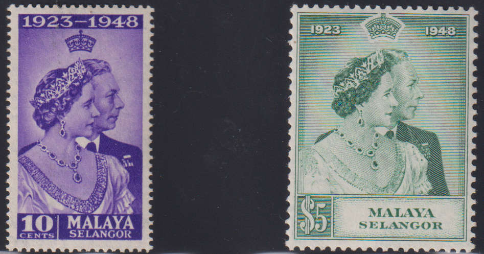 1948 RSW KGV1 SETS MINT - SELANGOR,PERAK,MALACCA,ADEN, ST VIN, TRIN.