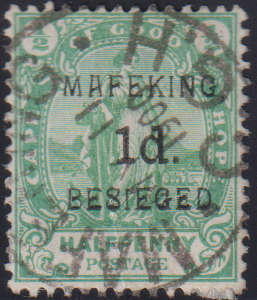 MAFEKING 1900 1d ON COGH FINE  USED  - SACC 2- CV R2500-