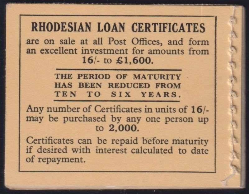 SOUTHERN RHODESIA 1938 KGV1 BOOKLET - SCARCE  SACC B4   CV R10000
