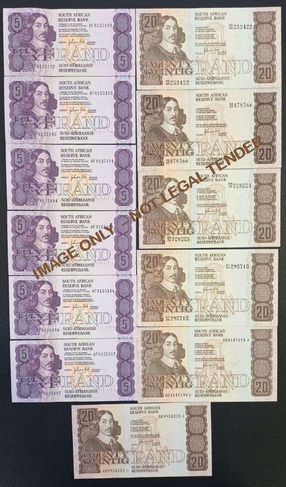 FIVE & TWENTY RAND GPC DE KOCK  BANKNOTES  - UNC
