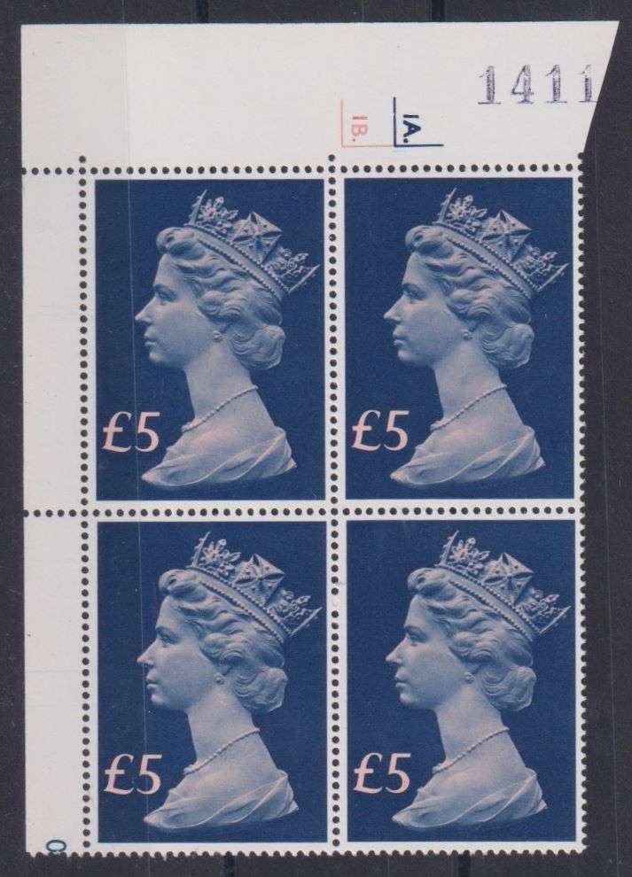 GREAT BRITAIN QE11 HIGH VALUES CYL BLOCKS, GUTTER PAIRS SUPERB UM COLLECTION