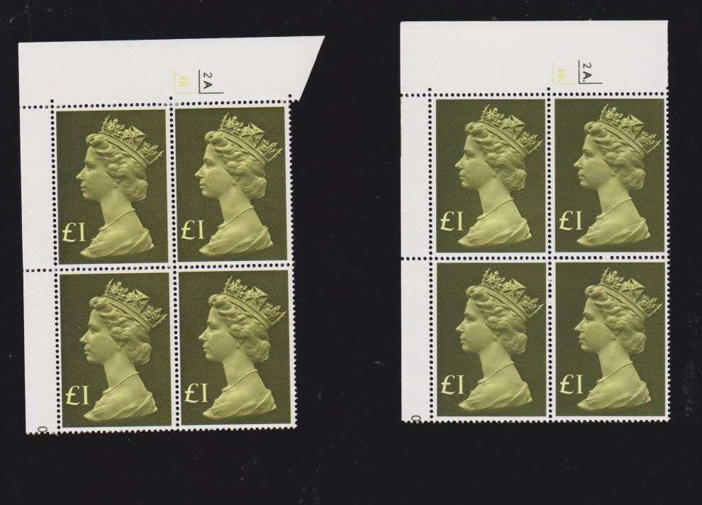 GREAT BRITAIN QE11 HIGH VALUES CYL BLOCKS, GUTTER PAIRS SUPERB UM COLLECTION