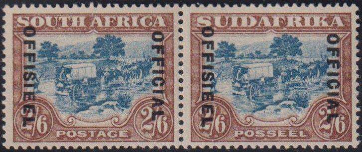 SA 1935 2/6 BLUE & BROWN OFFICIAL FINE HINGED MINT SACC 020c
