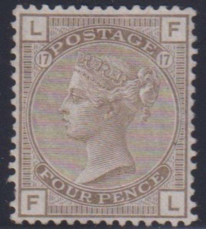 GREAT BRITAIN 1880 4d UNUSED SG154 PLATE 17 CV £2800