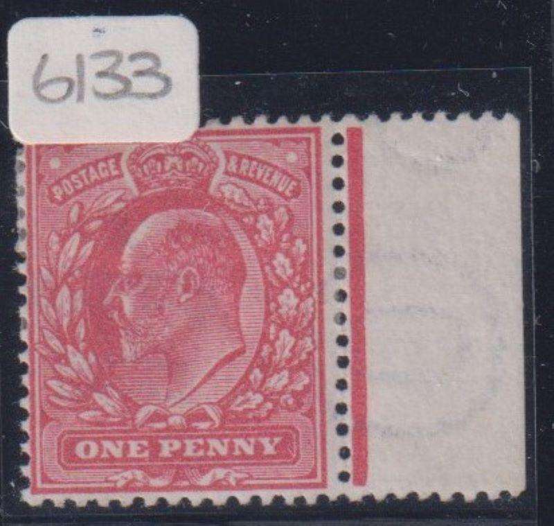 GREAT BRITAIN 1911 KEV11 RARE 1d ANILINE-PINK 1d MINT WITH CERT SG 275 CV £750
