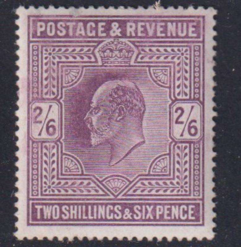 GREAT BRITAIN 1905 KEV11 2/6 DULL PURPLE CHALKY PAPER MINT