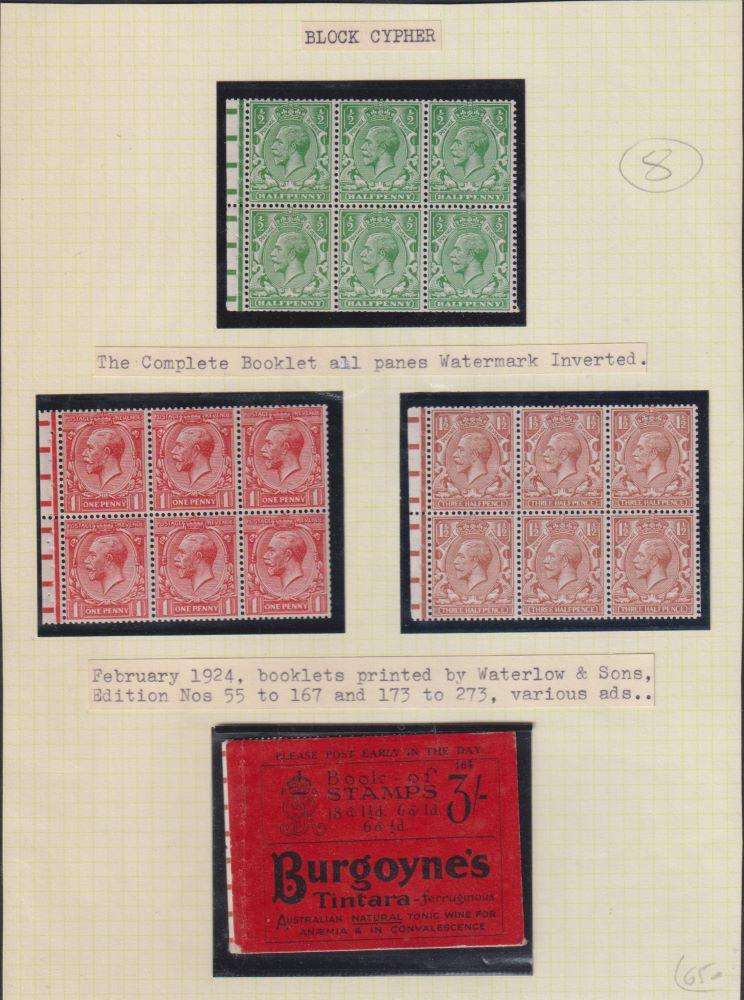 GREAT BRITAIN 1924 "BURGOYNES" EXPLODED BOOKLET SGBB24 cv £425