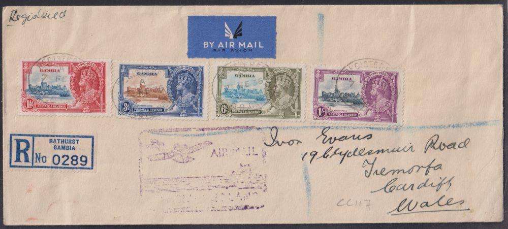GAMBIA 1935 SILVER JUBILEE COVERS & OTHERS