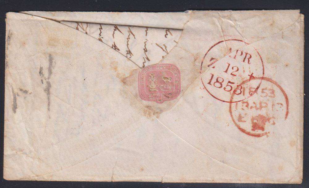 GREAT BRITAIN 1/- EMBOSSED ON COVER WITH CONTENTS "MAC LEAR" CORRESSPONDENCE