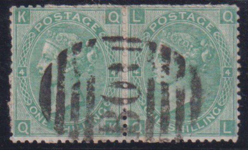GB 1865-7 1/- QVIC 1/-'s USED IN EGYPT