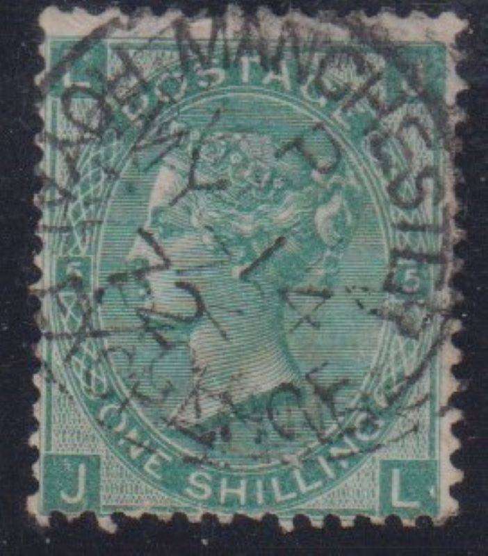 GB 1865-7 1/- QVIC 1/-'s USED IN EGYPT