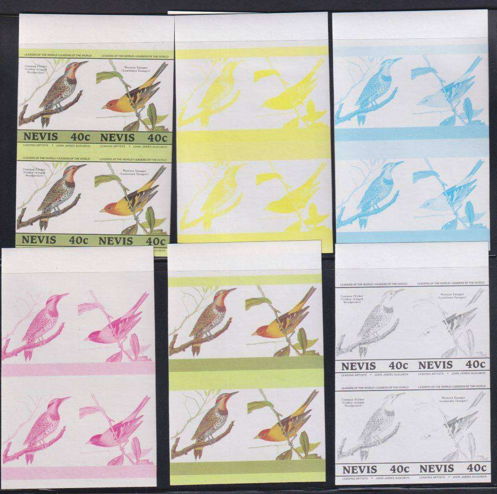 NEVIS - BIRDS, PROGRESSIVE PROOFS - A LOVELY LOT