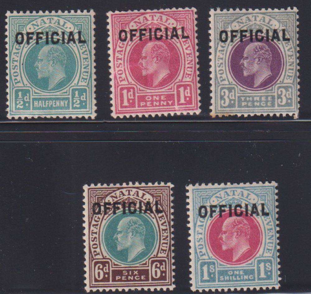 NATAL 1904 KEV11 OFFICIAL STAMPS UNMOUNTED MINT CV R18,000