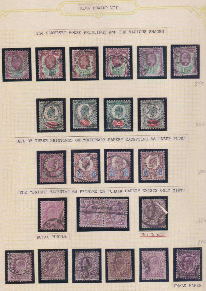 GREAT BRITAIN 1911  KEV11 SOMERSET HOUSE PRINTINGS & VARIETIES USED